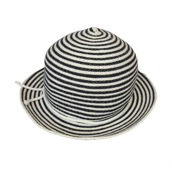 Jacyln Smith Womens Sun Beach Summer Blue Stripe Corded Floppy Hat - Picture 2 of 8